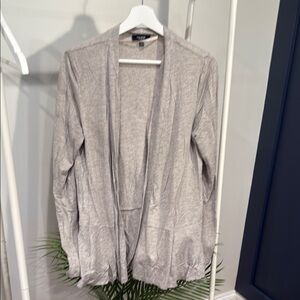 Gray Boutique Open-Front Cardigan Sweater